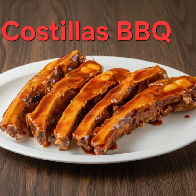BBQ Spare Ribs- Single Order. (5 Costillas BBQ.